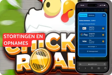 Stortingen en Opnames bij Chicken Road 2